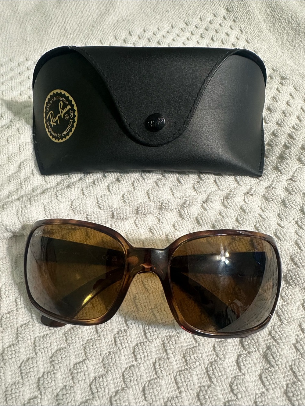 Ray-Ban Women's Brown Gradient Oversized Sunglasses with Black Case